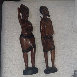 Vintage Handmade African Mahogany Wood figurines